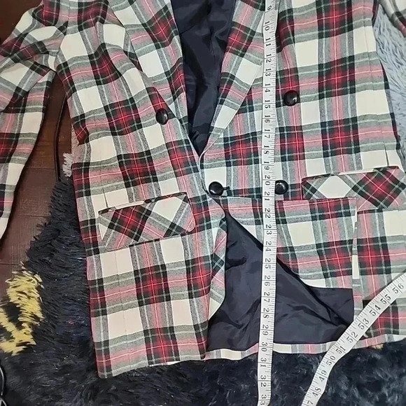 Giorgio Sant’Angelo Vintage Plaid Wool 2-Piece Blazer & Short -Set Size 12 - Picture 14 of 16